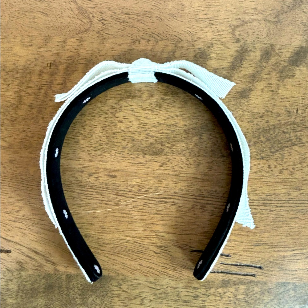 Lele Sadoughi white bow headband